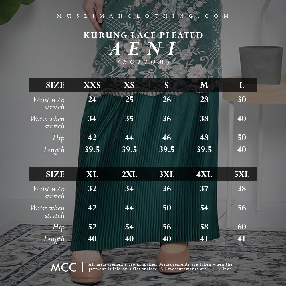 Baju Kurung Lace Pleated Aeni - Espresso Brown