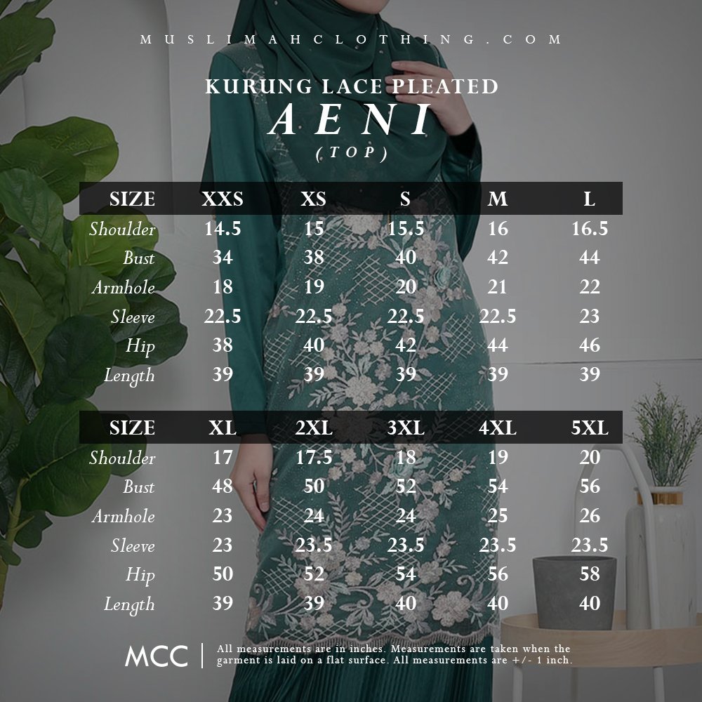 Baju Kurung Lace Pleated Aeni - Gold Dust