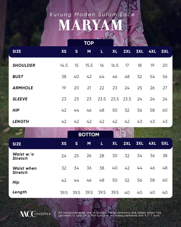 BAJU KURUNG MODEN SULAM LACE MARYAM MADHURA