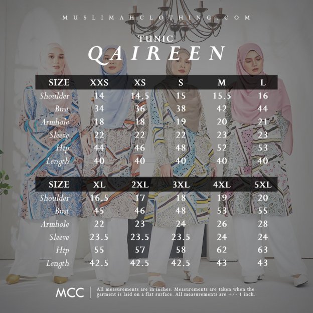 Tunic Qaireen - Peachy Blue
