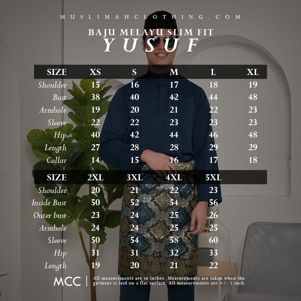 Baju Melayu Yusuf Slim Fit – Apricot