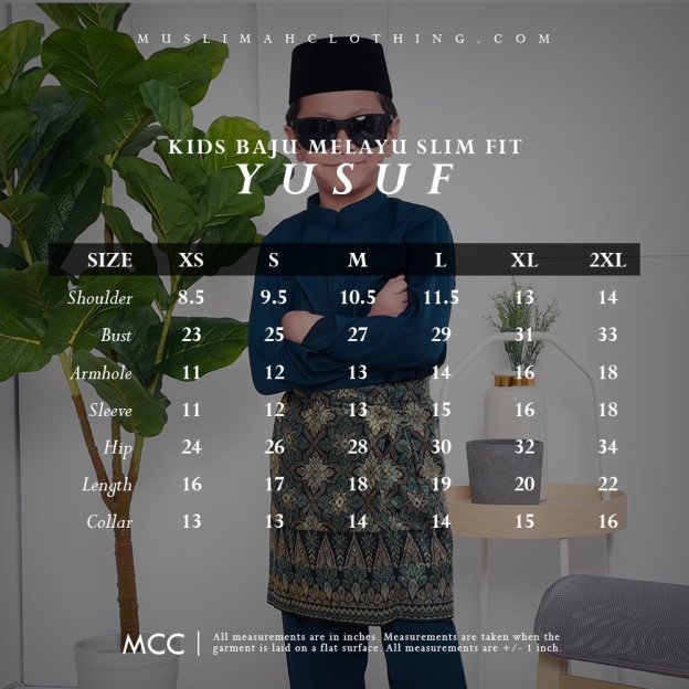 Baju Melayu Yusuf Slim Fit Kids - Terracotta