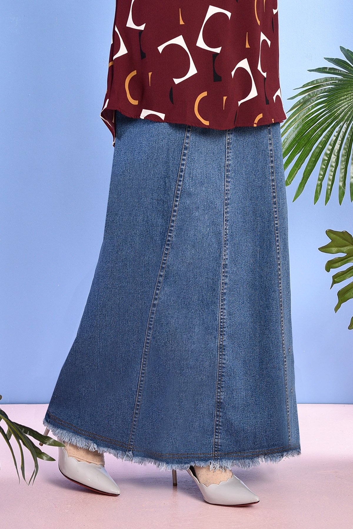 Skirt Jeans Delfina Denim Fringe - Bio Bleach