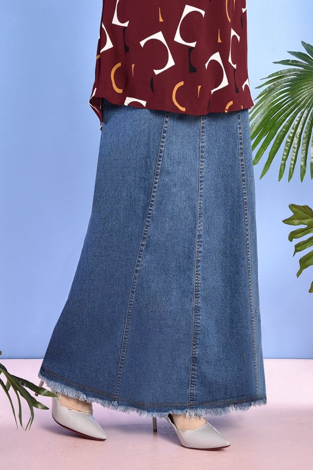 Skirt Jeans Delfina Denim Fringe - Bio Bleach