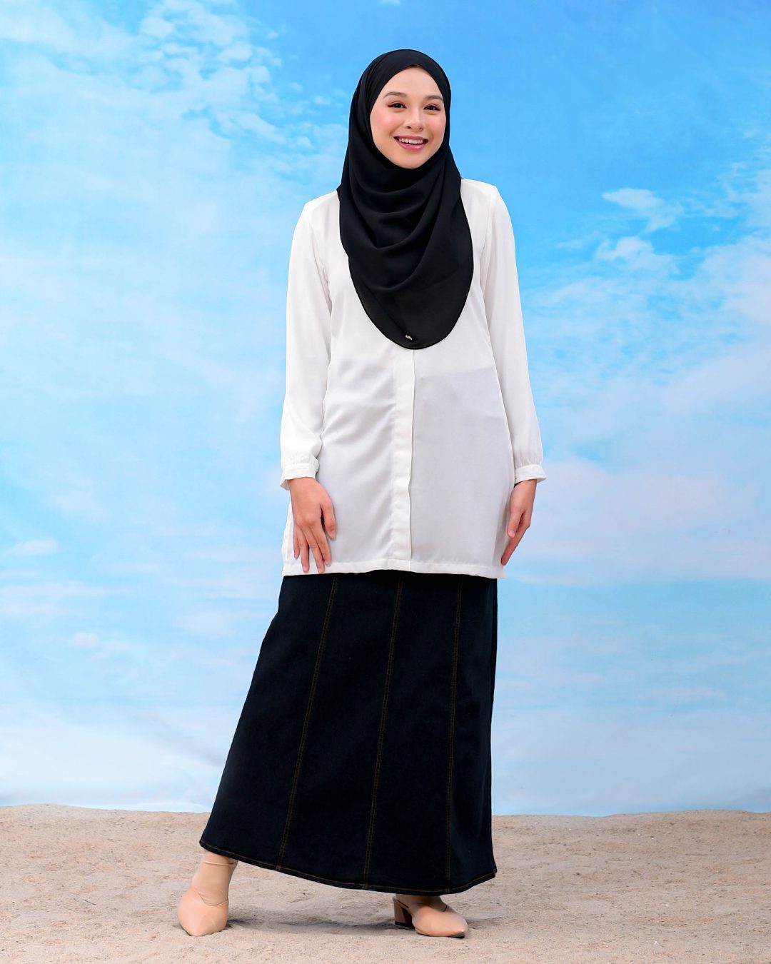 Skirt Jeans Nelfina Denim Flare - Bold Black