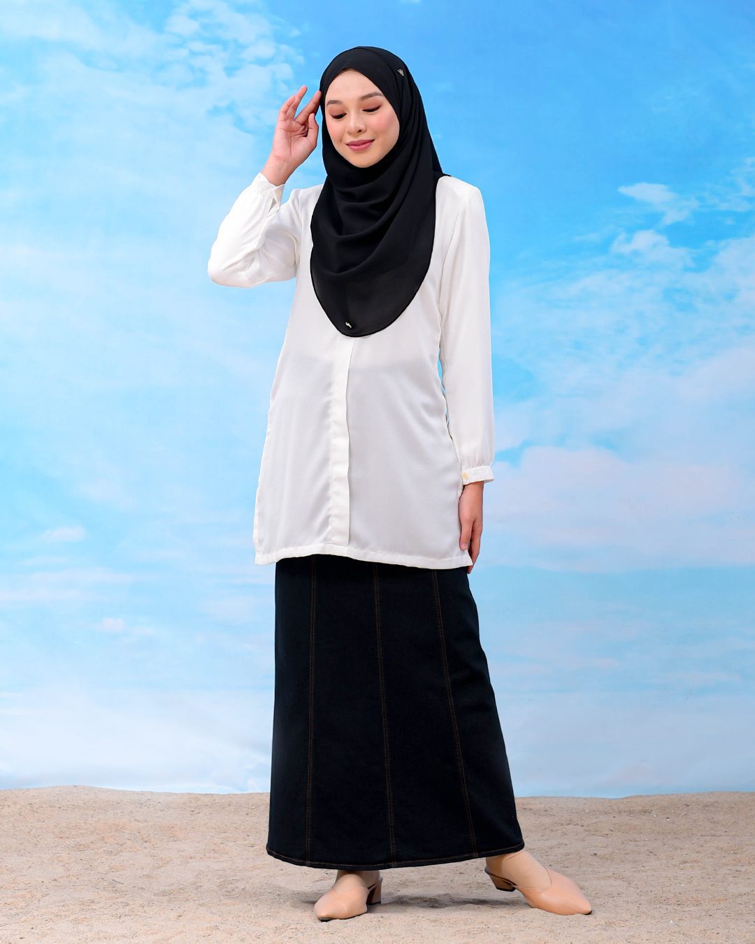 Skirt Jeans Nelfina Denim Flare - Bold Black