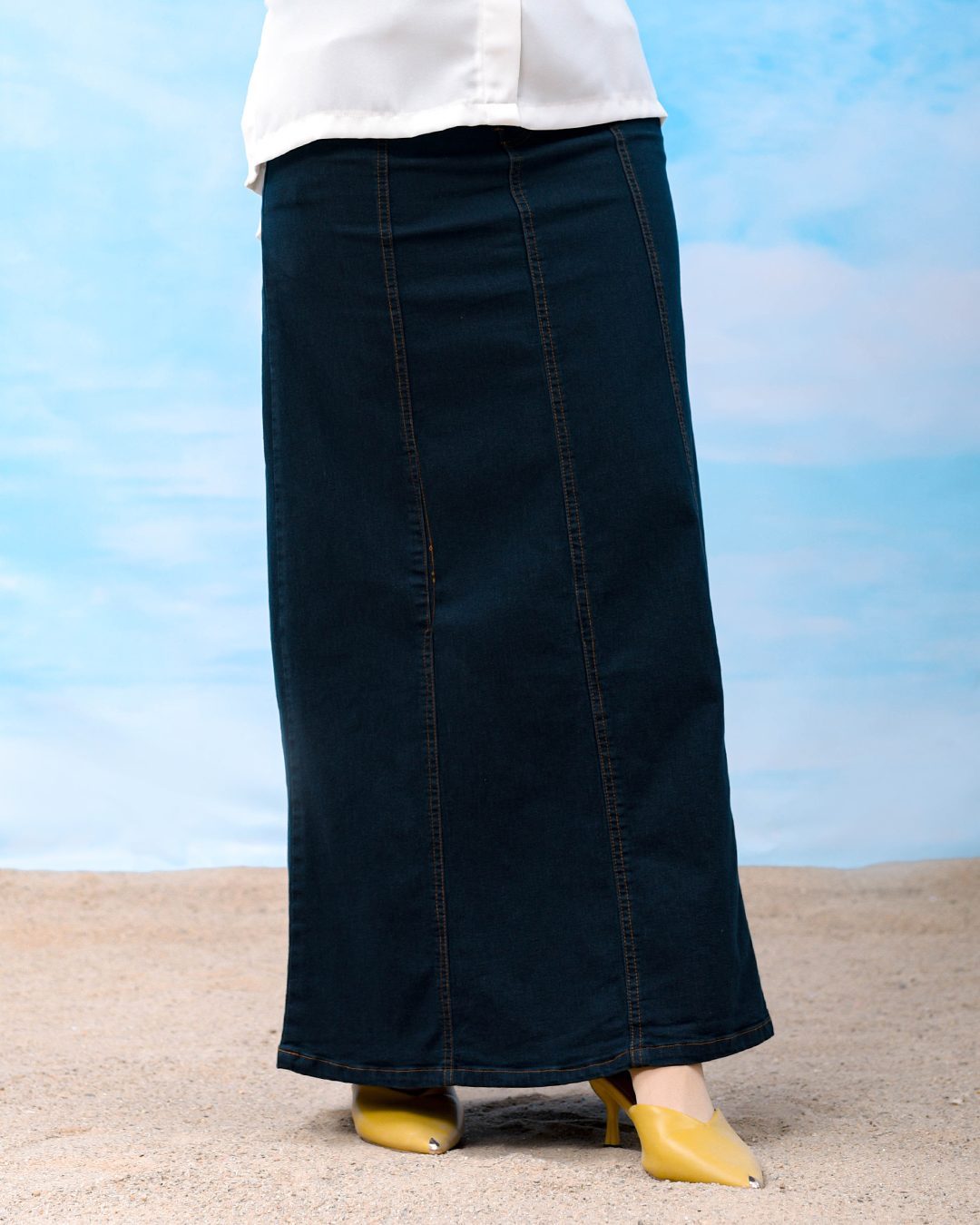 Skirt Jeans Nelfina Denim Flare - Navy Blue