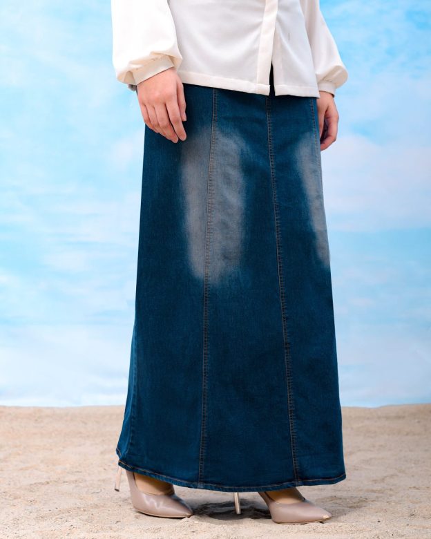 Skirt Jeans Nelfina Denim Flare - Stone Blue