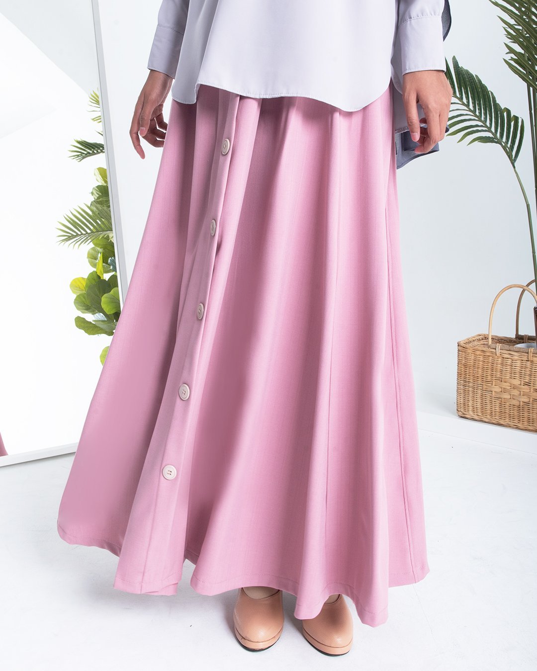Skirt Button Reeqa - Pink