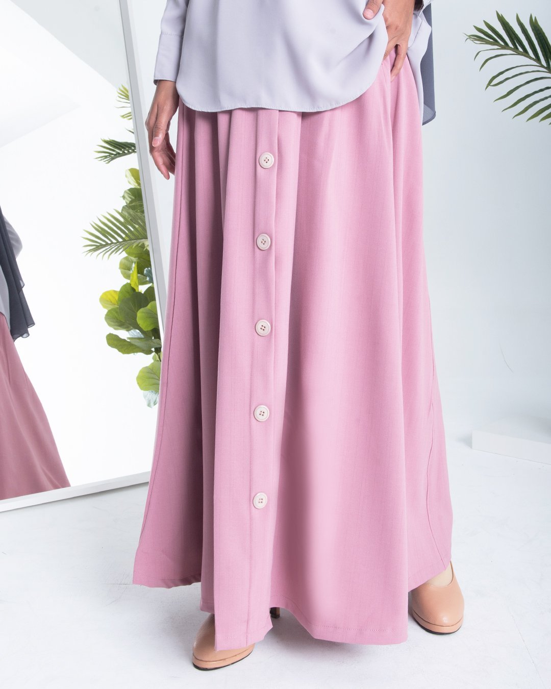 Skirt Button Reeqa - Pink