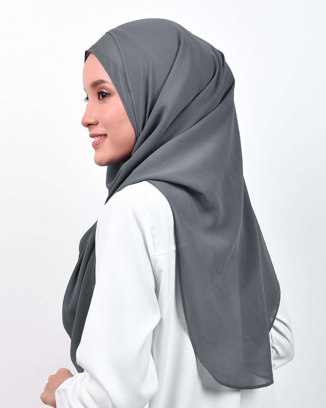 Shawl Tun Fatimah Two-Loop Glitter - Ash Grey