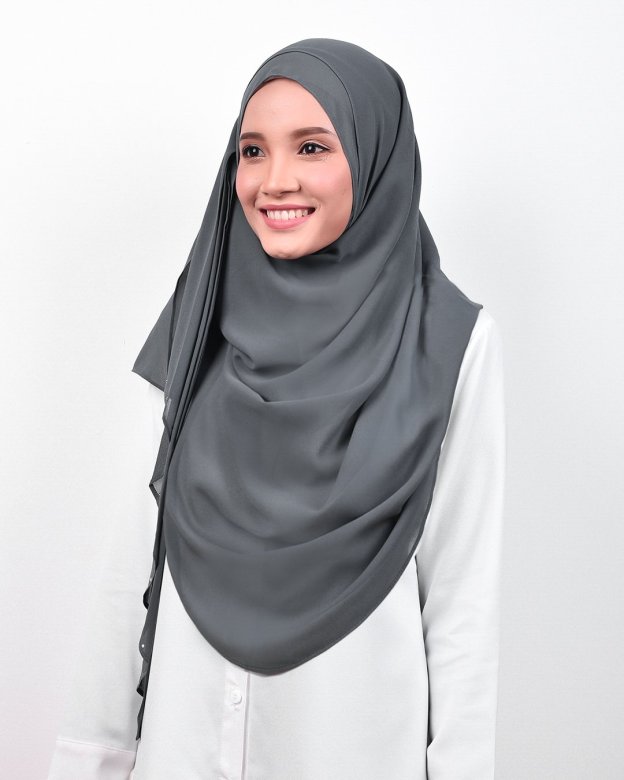 Shawl Tun Fatimah Two-Loop Glitter - Ash Grey