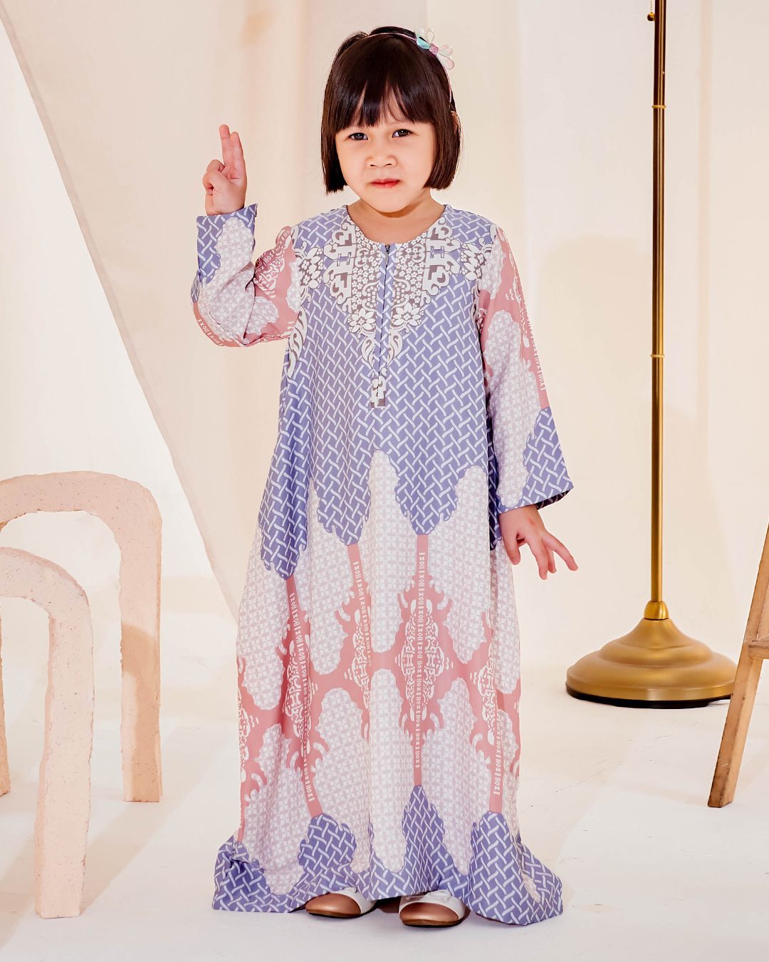Kaftan Eshal Kids - Pigeon Blue
