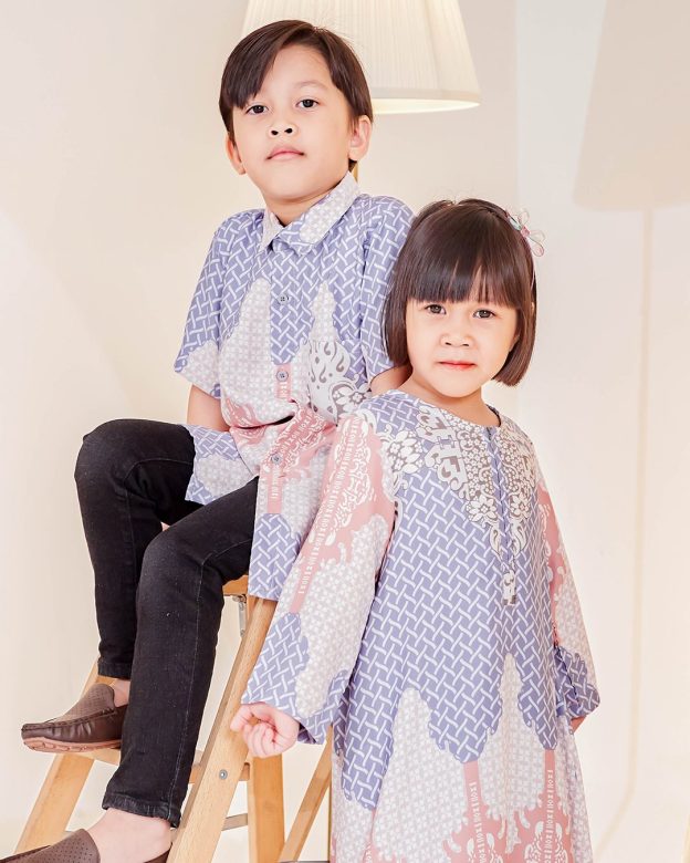 Kaftan Eshal Kids - Pigeon Blue