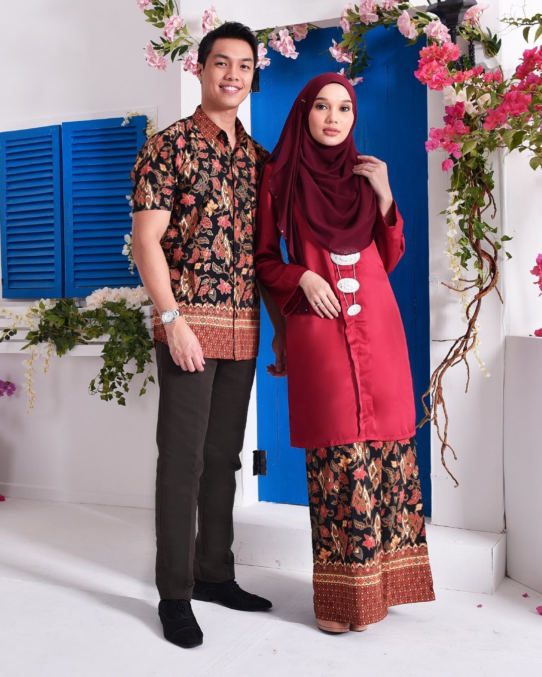 Baju Kebarung Batik Surina - Red