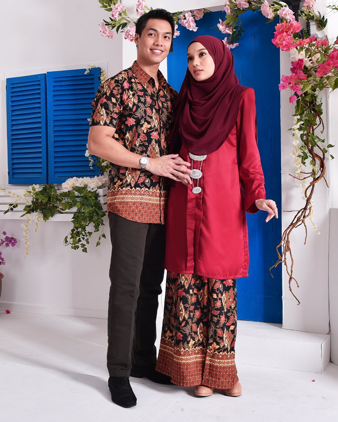 Baju Kebarung Batik Surina - Red