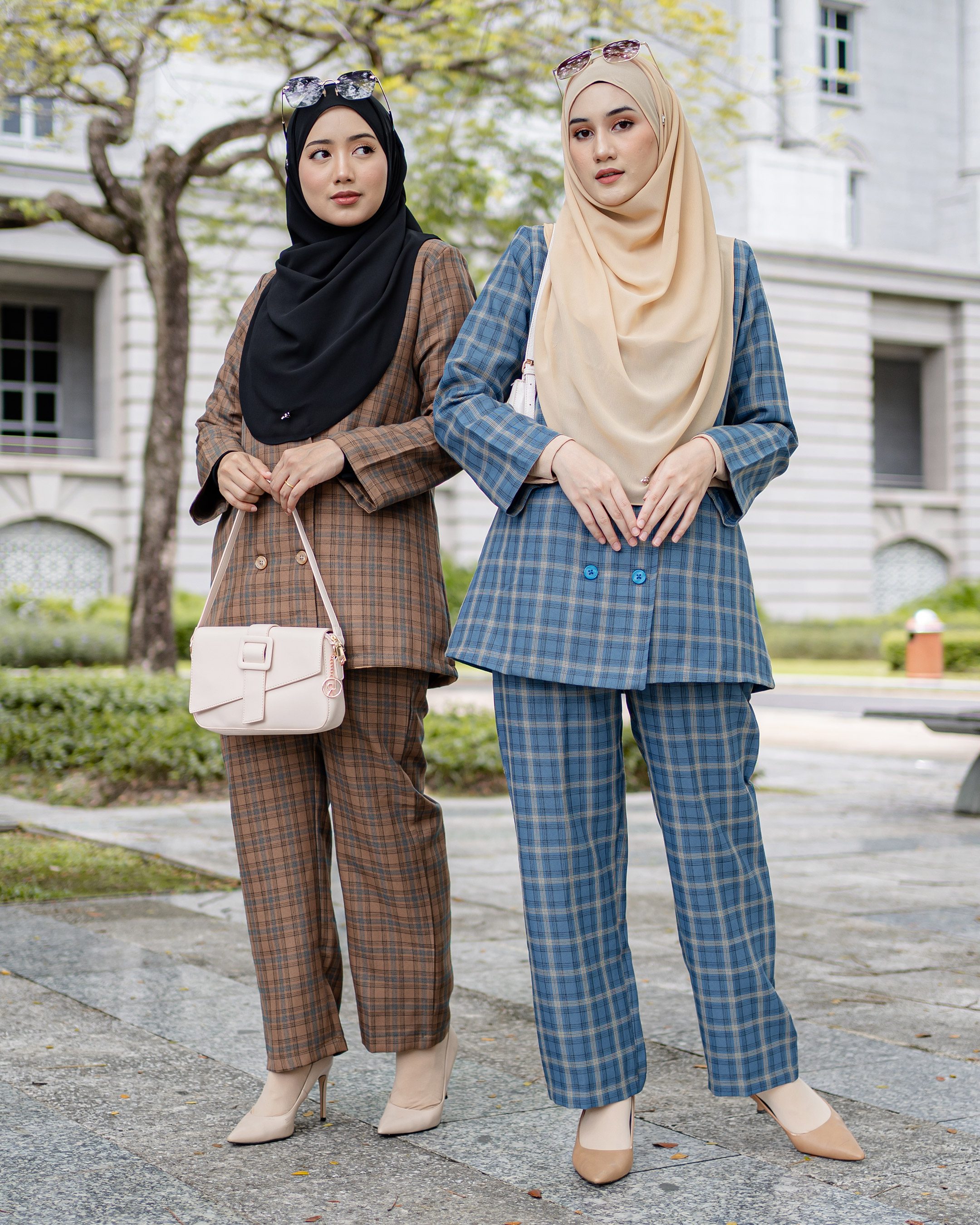 Pants Chekered Lacie Laluna X MCC - Azure Blue