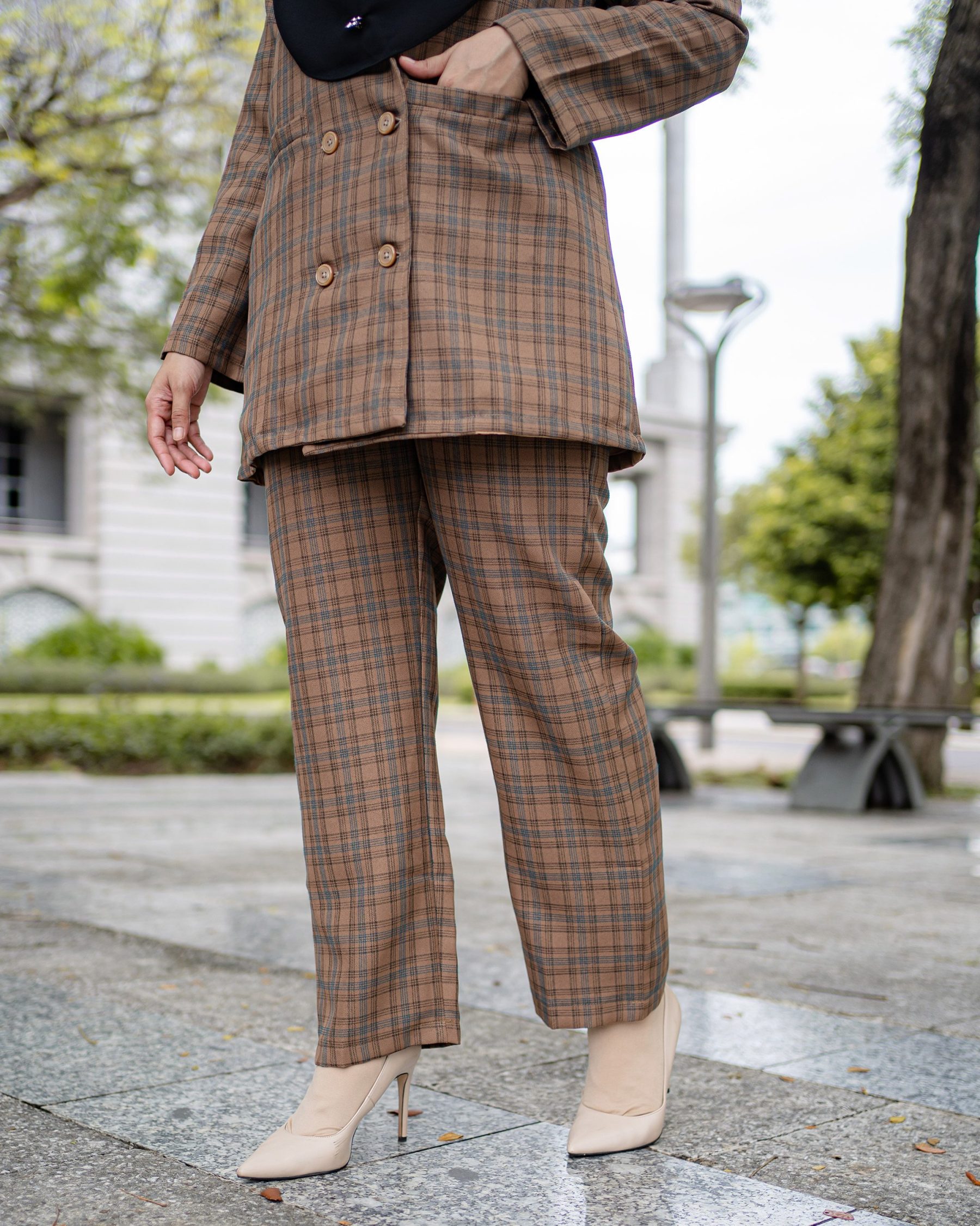 Pants Chekered Lacie Laluna X MCC - Russet Brown