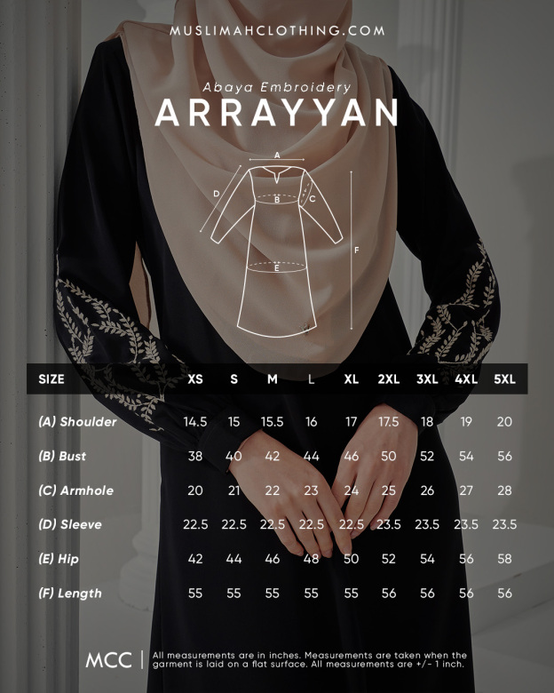 Abaya Embroidery Arrayan - Sandy