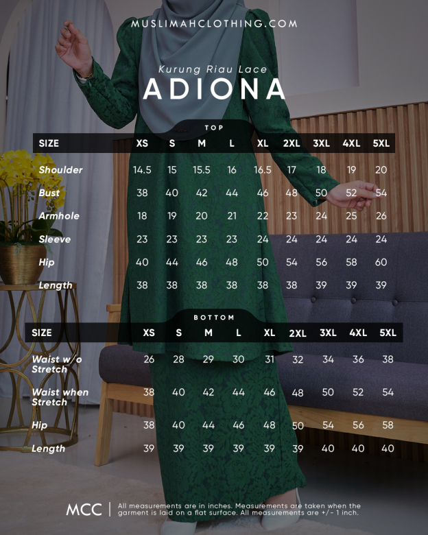 Baju Kurung Riau Lace Adiona - Buttercup