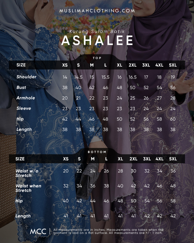 Baju Kurung Sulam Batik Ashalee - Kasturi Iris