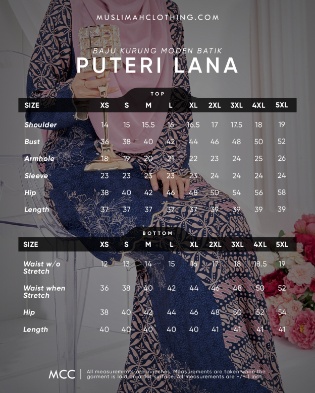 Baju Kurung Moden Batik Puteri Lana Laluna X MCC - Black Shadow