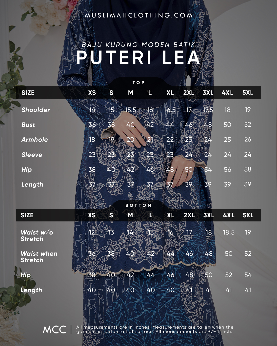 Baju Kurung Moden Batik Puteri Lea Laluna X MCC - Black Seaweed