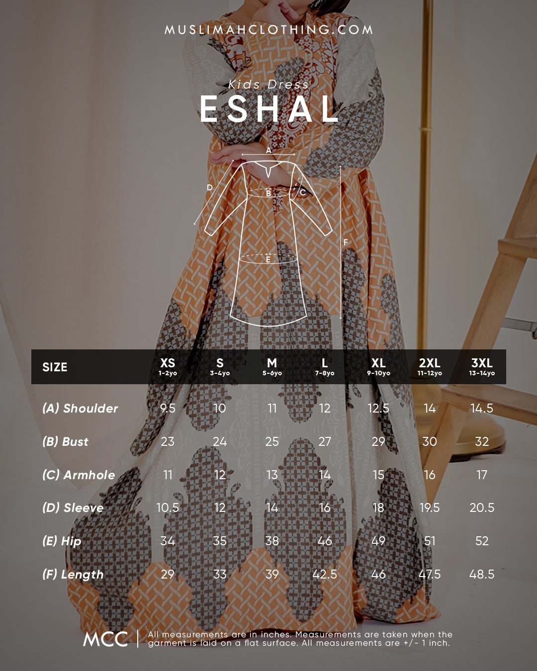Kaftan Eshal Kids - Pigeon Blue