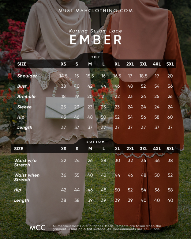 Baju Kurung Sulam Lace Ember - Black