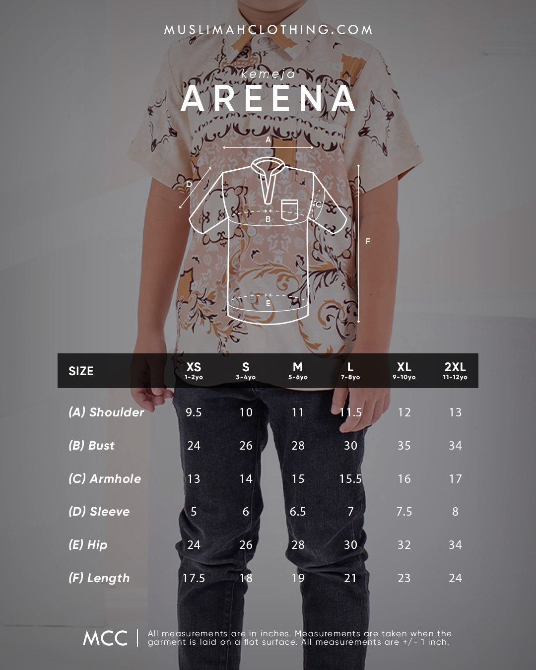 Baju Kemeja Short Sleeves Areena Kids - Earl Wheat