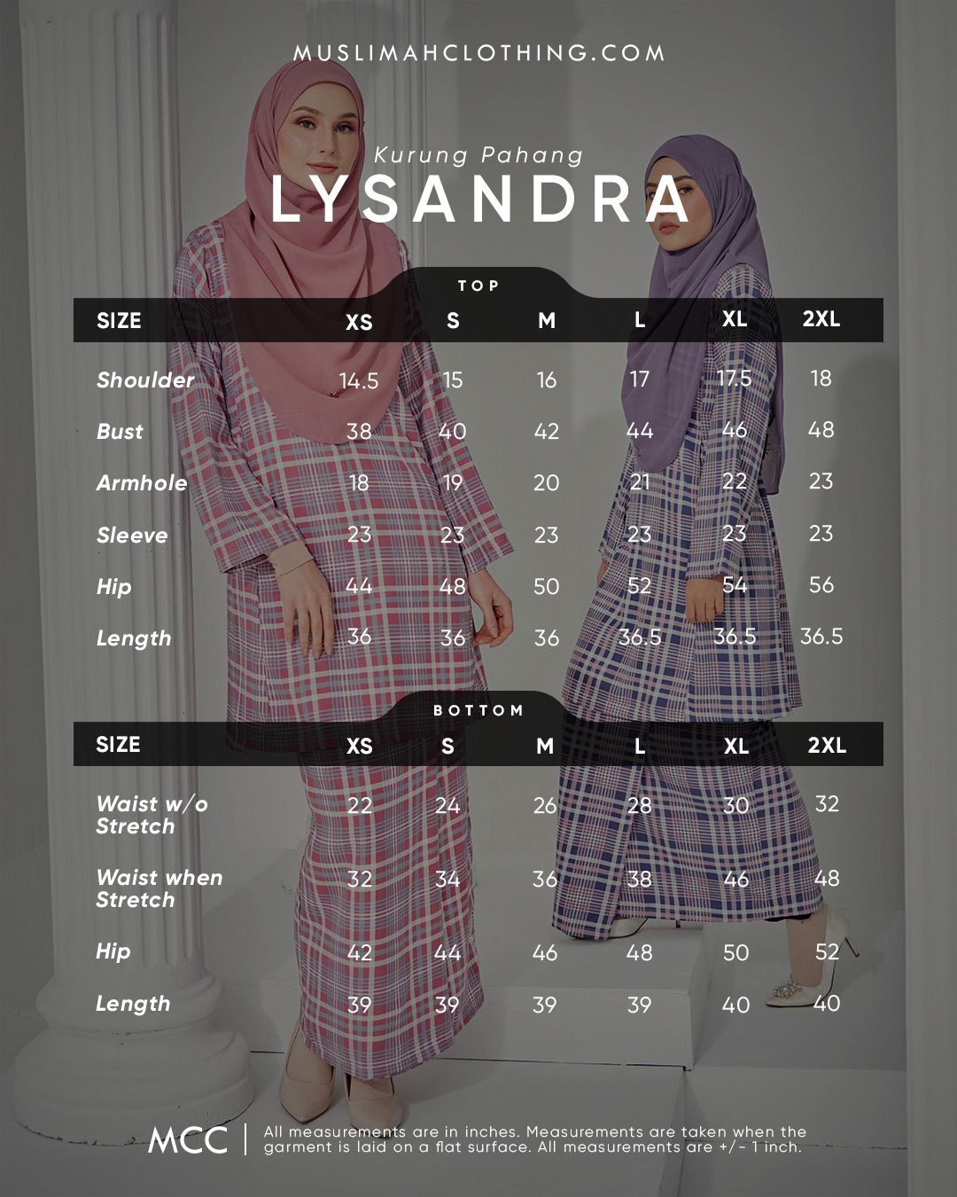 Baju Kurung Pahang Lysandra Laluna X MCC - Dark Purple