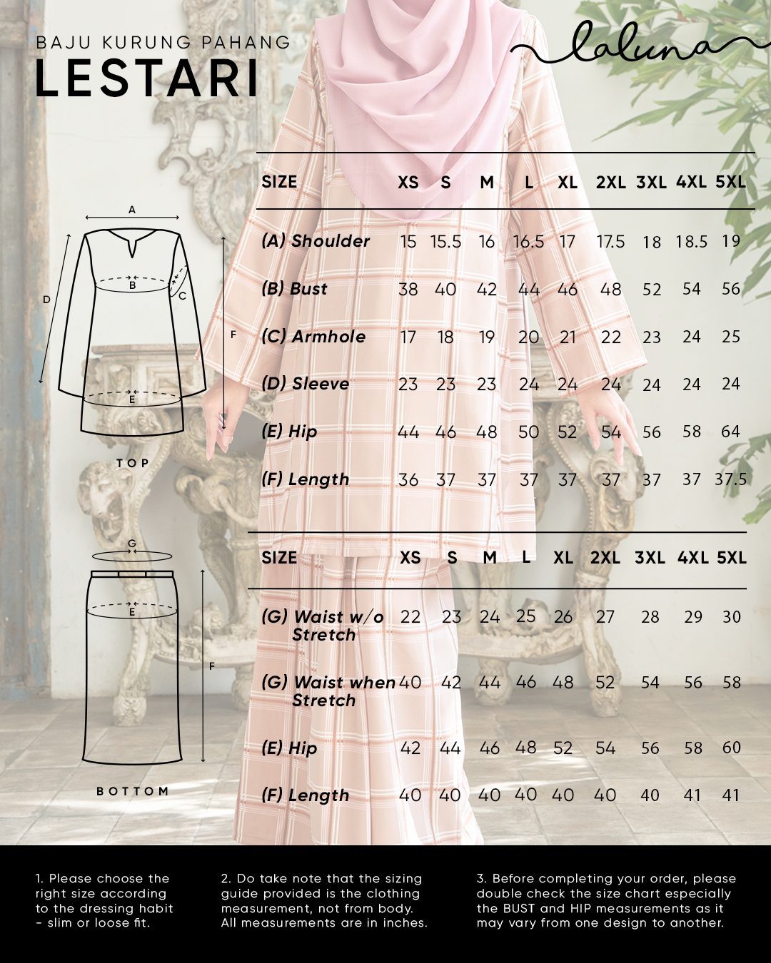 Baju Kurung Pahang Lestari - Slate Blue