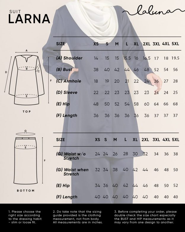 Suit Larna Laluna X MCC - Navy Blue