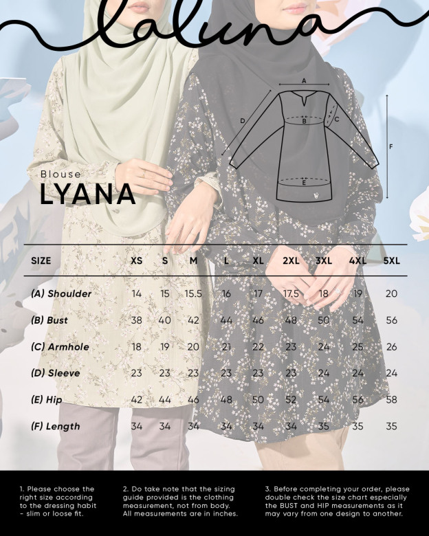 Blouse Lyana Laluna X MCC - Black Floral