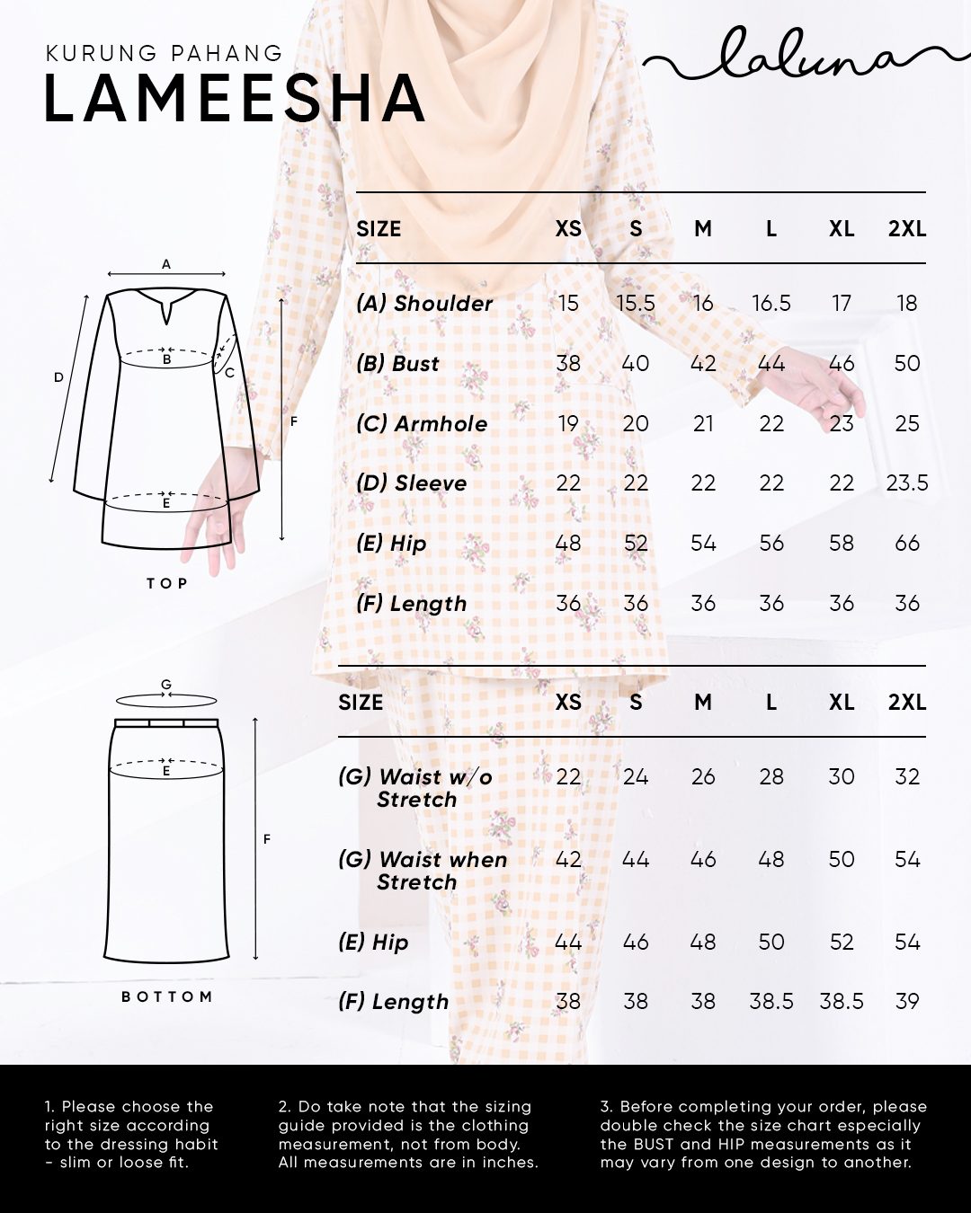 Baju Kurung Pahang Lameesha Laluna X MCC - Orange Peach