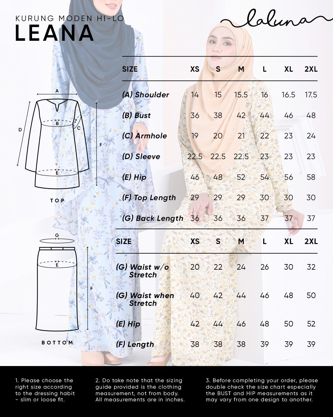 Baju Kurung Moden Fishtail Leana Laluna X MCC - Fiona Black