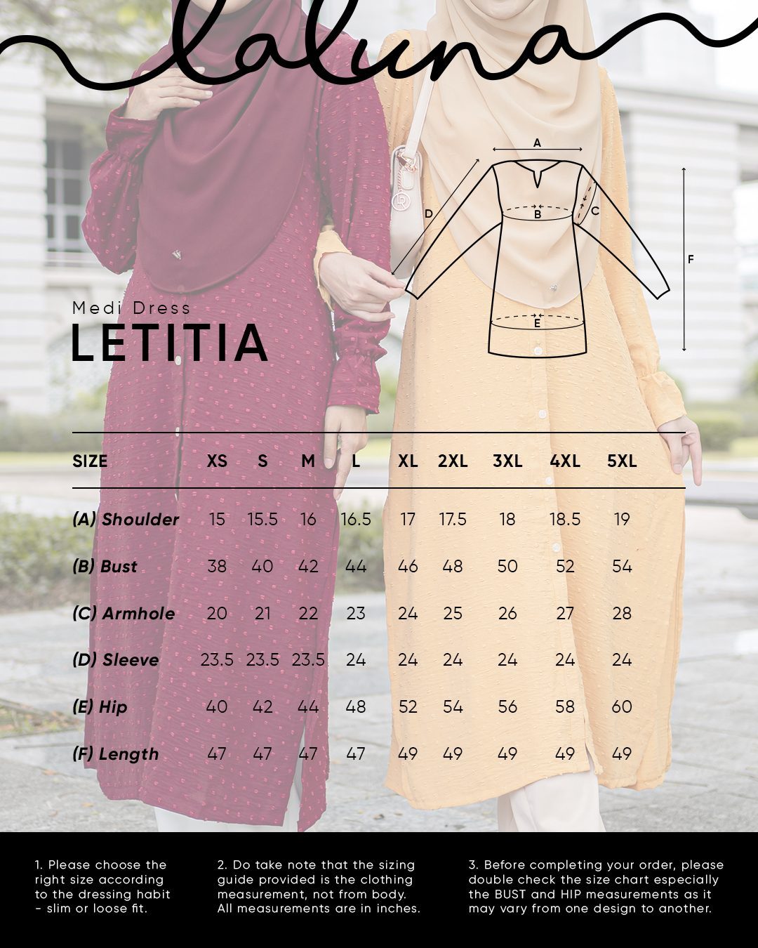Medi Dress Letitia Laluna X MCC - Matte Black
