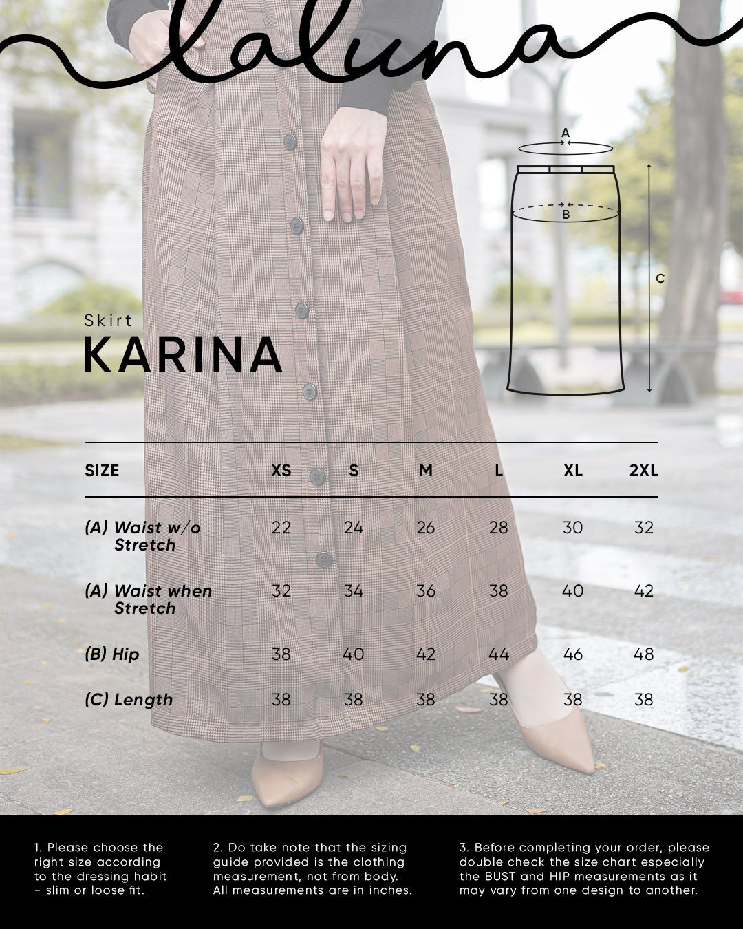 Skirt Button Karina Laluna X MCC - Lava Grey