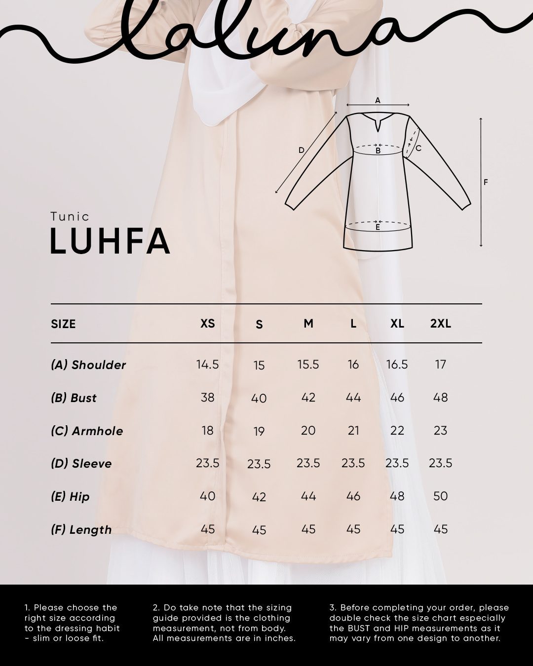 Tunic Luhfa Laluna X MCC - Navy Blue