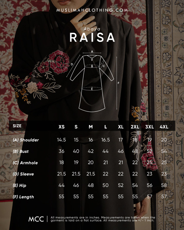 Abaya Sulam Raisa - Black Garden