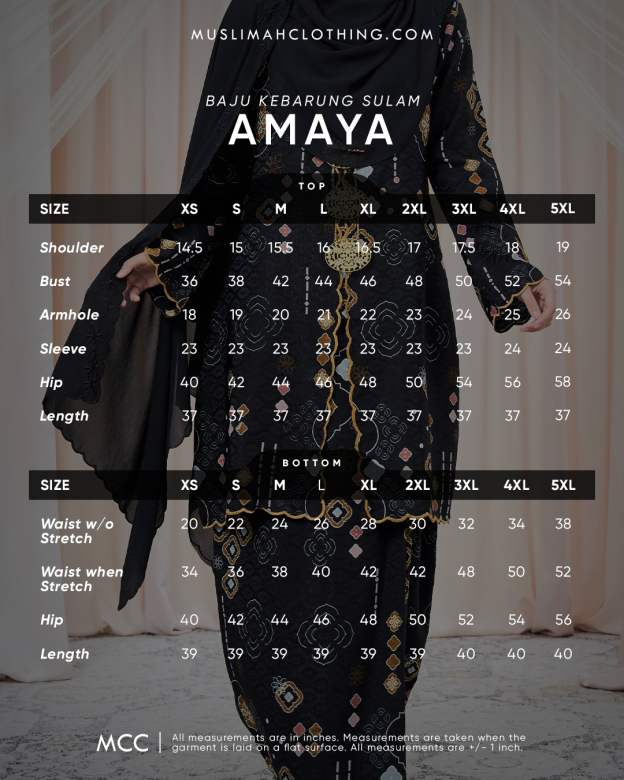 Baju Kebarung Sulam Batik Amaya - Wonder Black