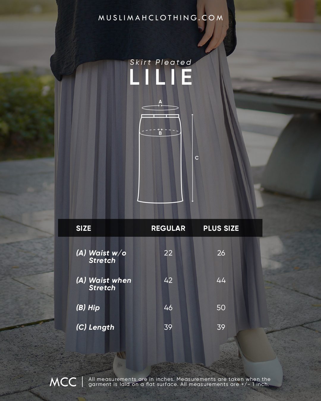 Skirt Pleated Lilie Laluna X MCC - Ash Trout