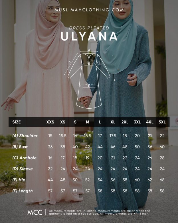 Abaya Pleated Ulyana - Turquoise