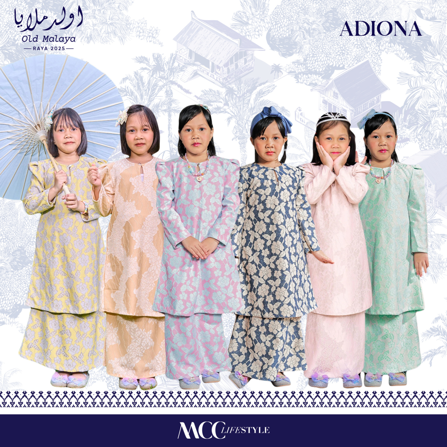 Baju Kurung Riau Lace Adiona Kids