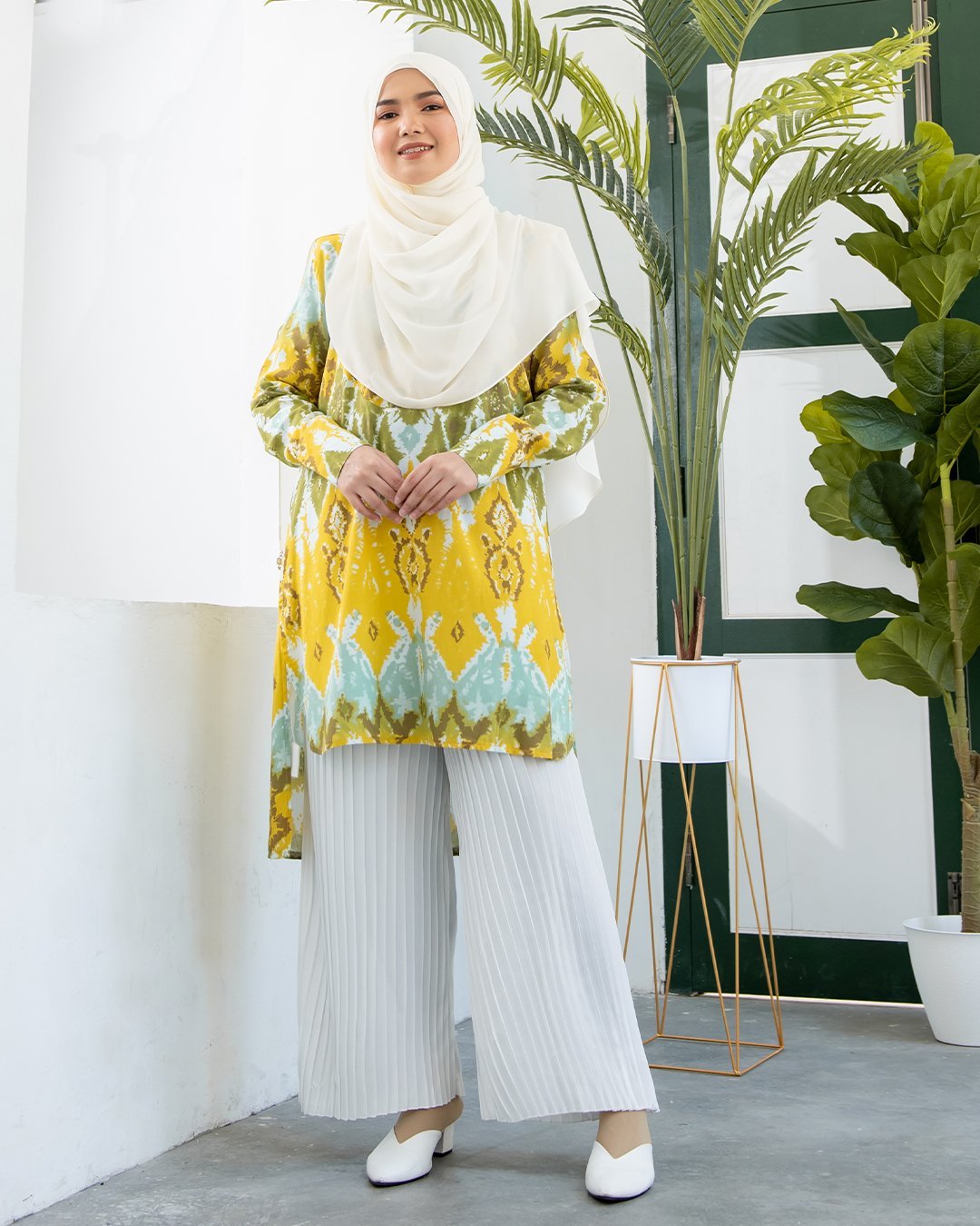 Blouse Tie Dye Fia - Yellowish Green