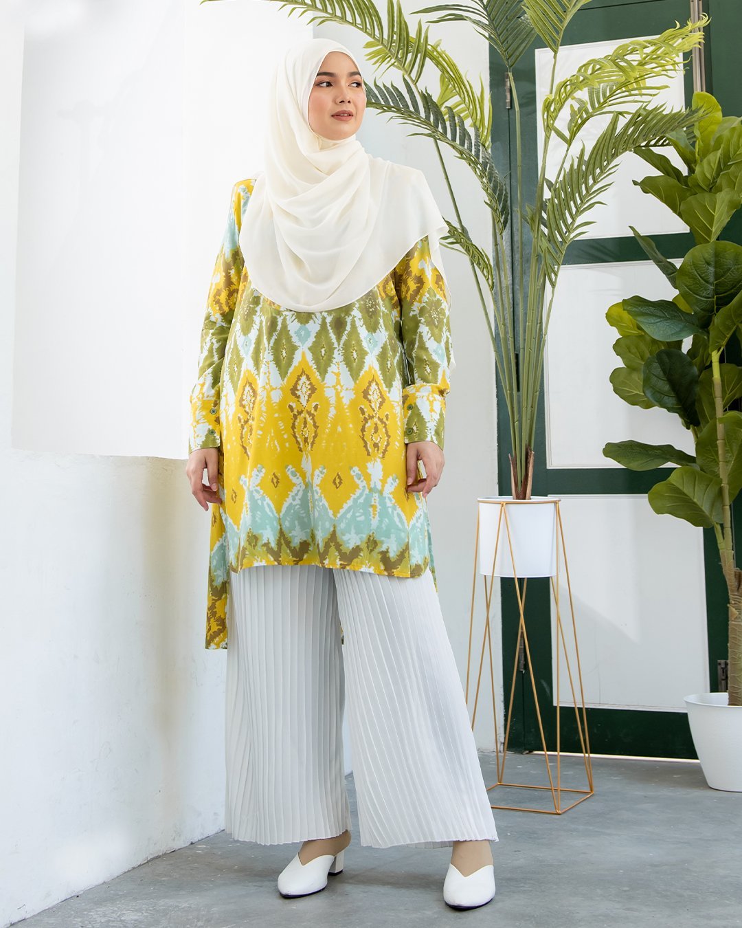 Blouse Tie Dye Fia - Yellowish Green
