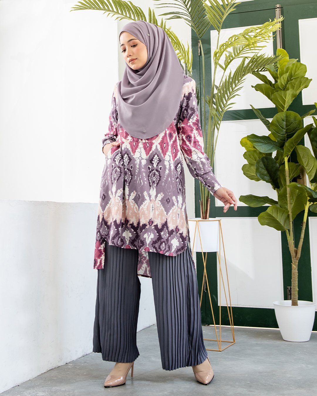 Blouse Tie Dye Fia - Mauve Purple