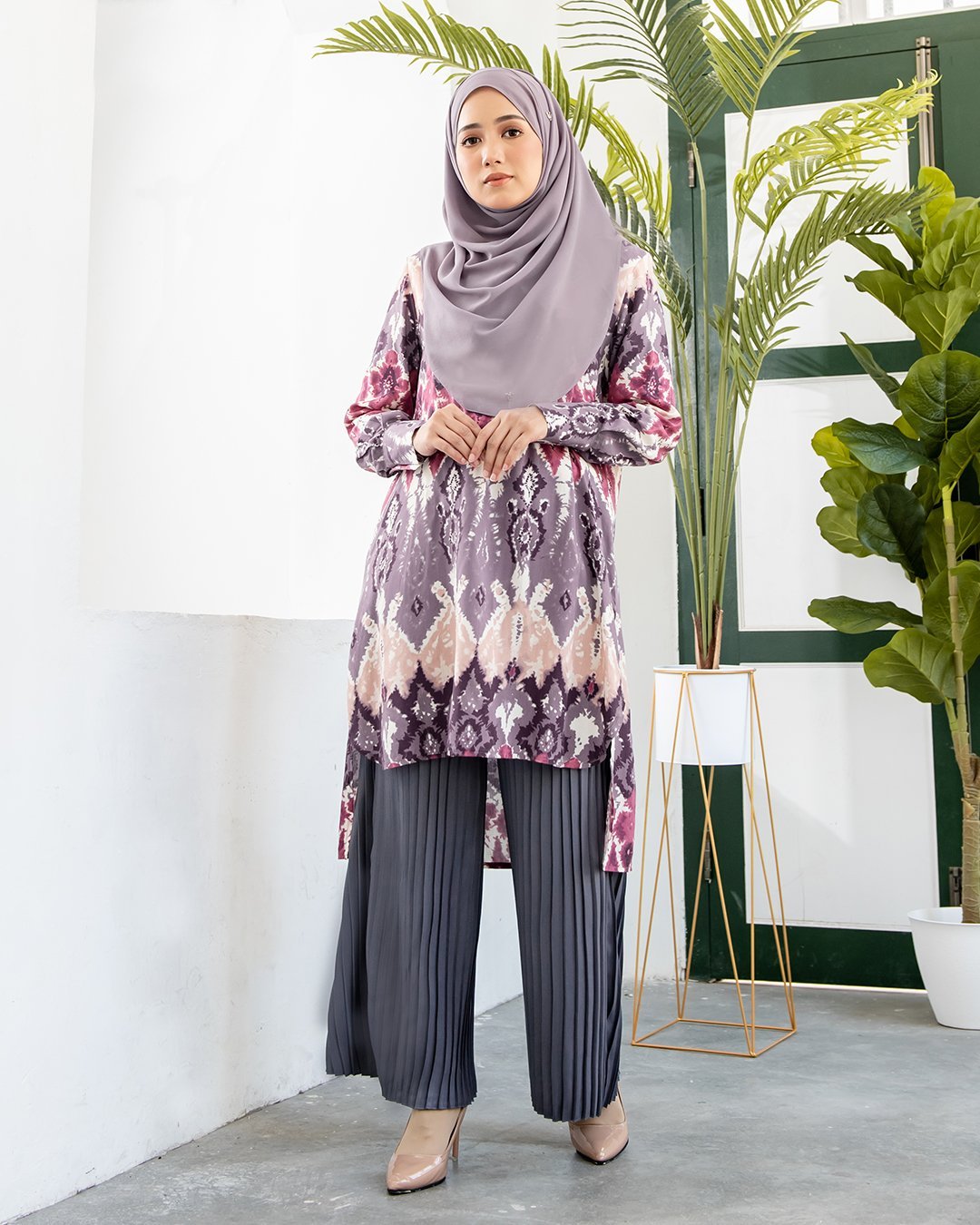 Blouse Tie Dye Fia - Mauve Purple