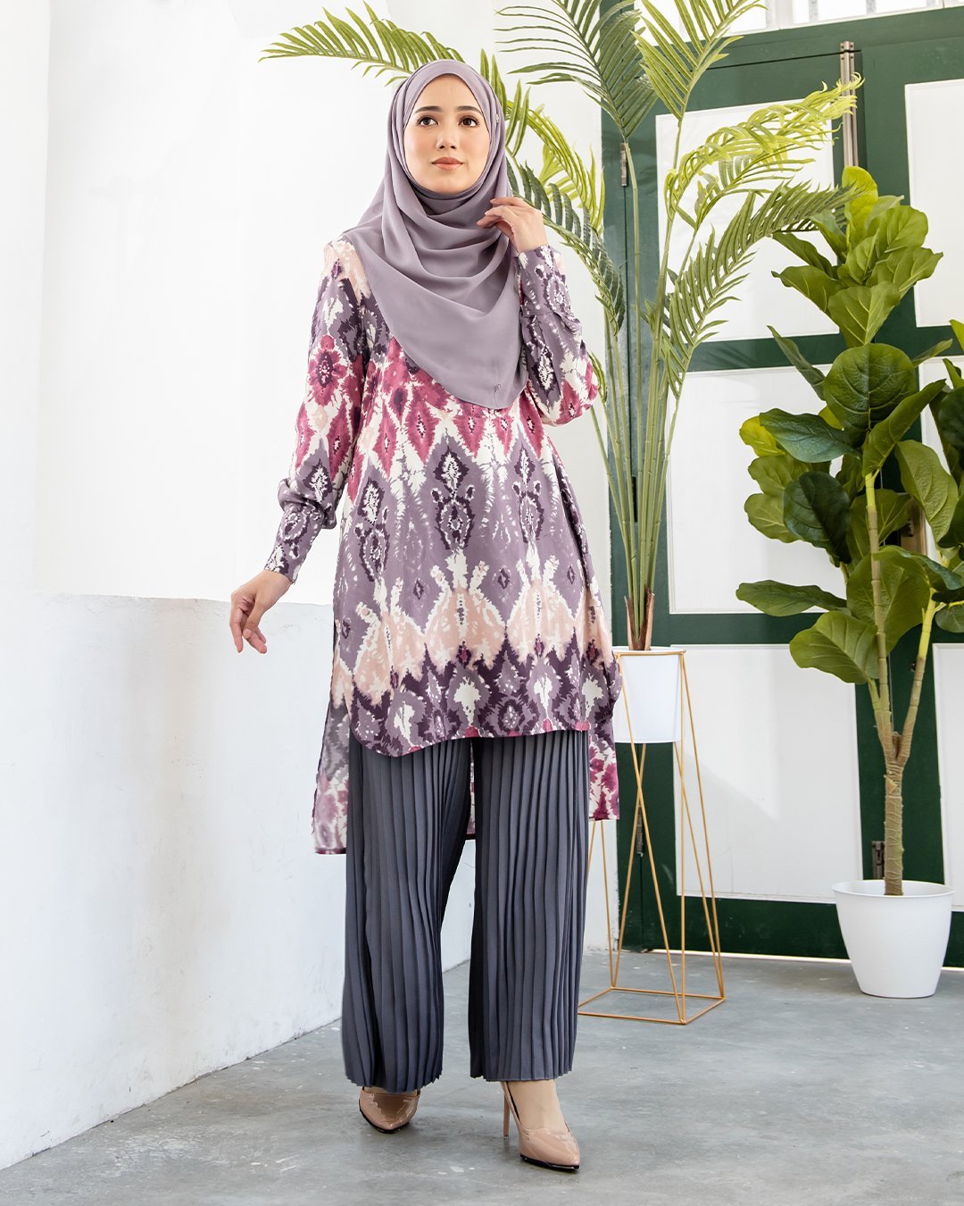 Blouse Tie Dye Fia - Mauve Purple