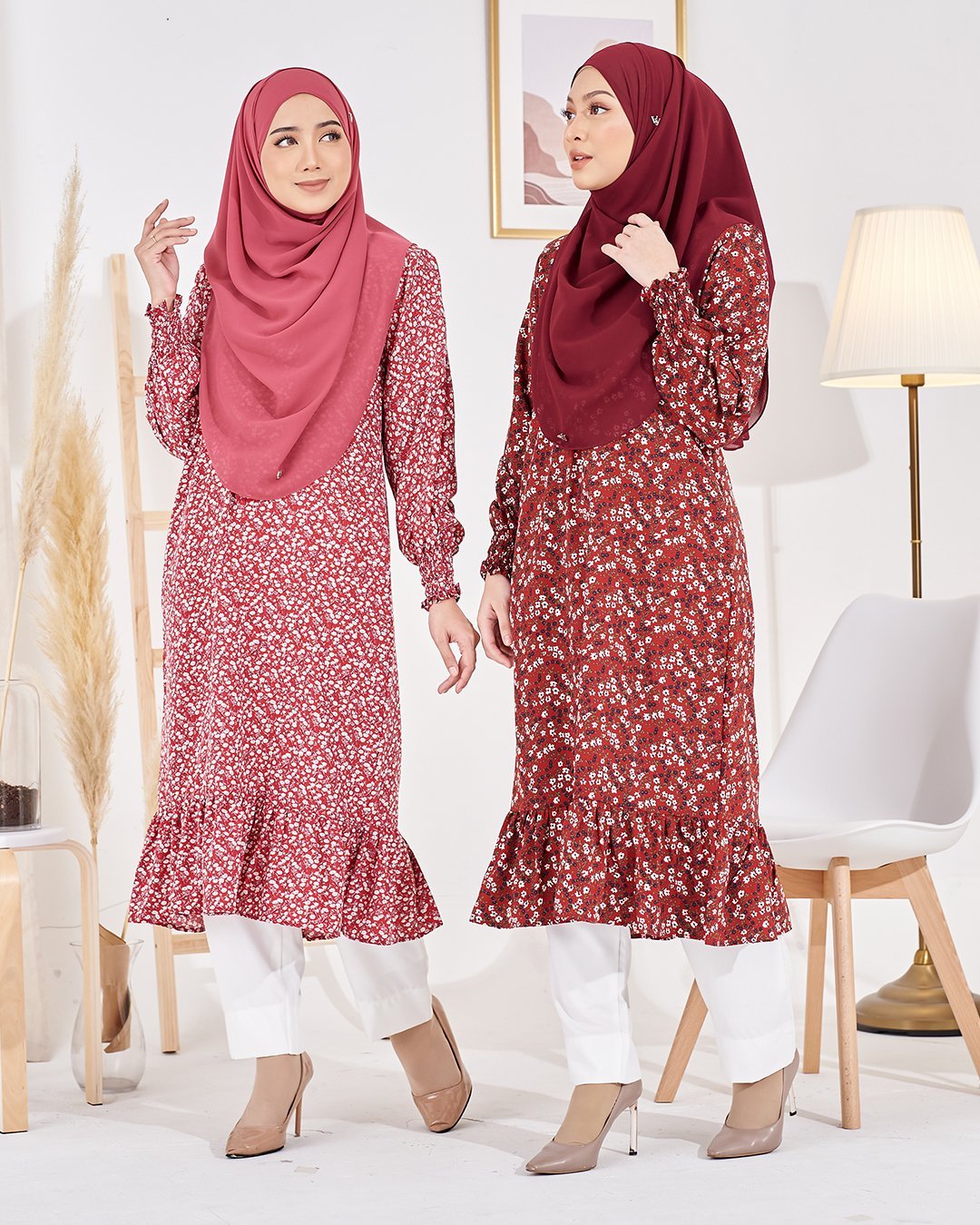 Medi Dress Lashira Laluna X MCC - Brownie Maroon